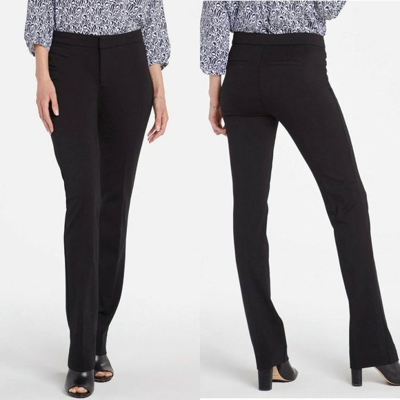 NYDJ Pants - NYDJ Not Your Daughters Jeans Slim Trouser Pants in Ponte Knit Black Size 8